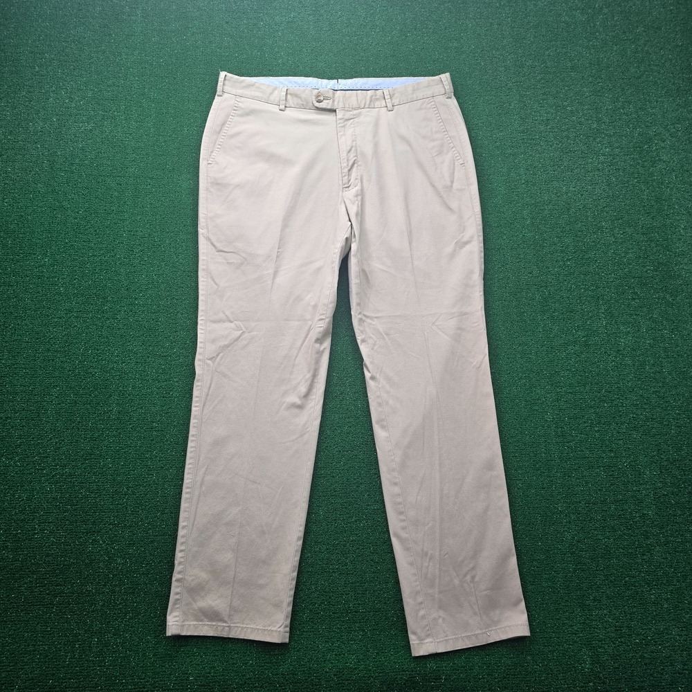 Peter Millar Golf Pants Mens 36x29 Beige Chino Flat Front Soft Touch Twill